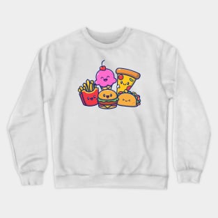 Cute Burger With Taco, French Fries, Pizza, And Ice Cream Crewneck Sweatshirt